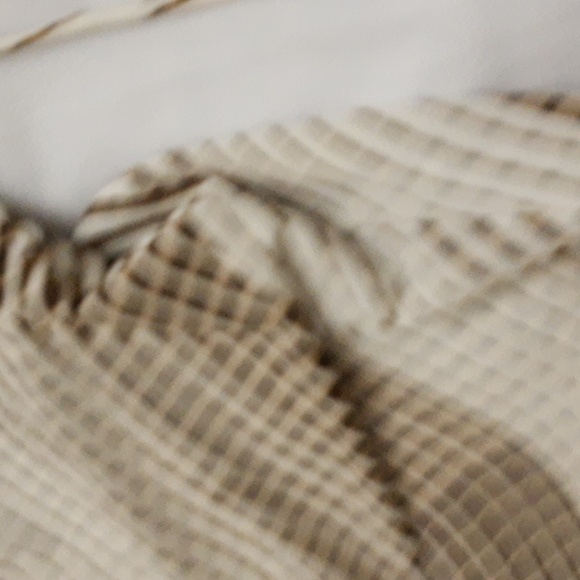 Geri C. New York Striped Faux Wrap Dress Brown Cream VTG 90s M/L - Picture 10 of 15